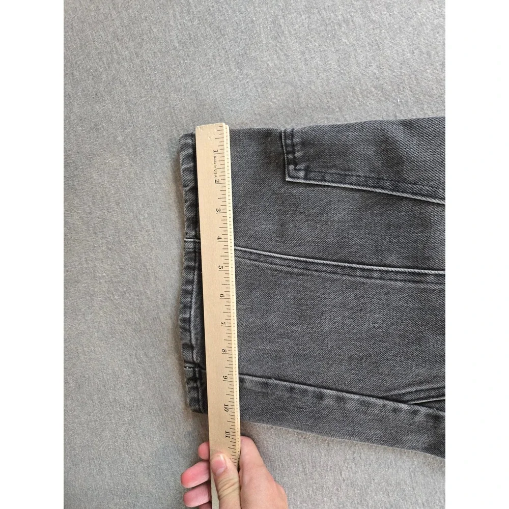 Insain Worldwide Cargo Jeans Mens L 34W Washed Black Streetwear Distressed Flare
